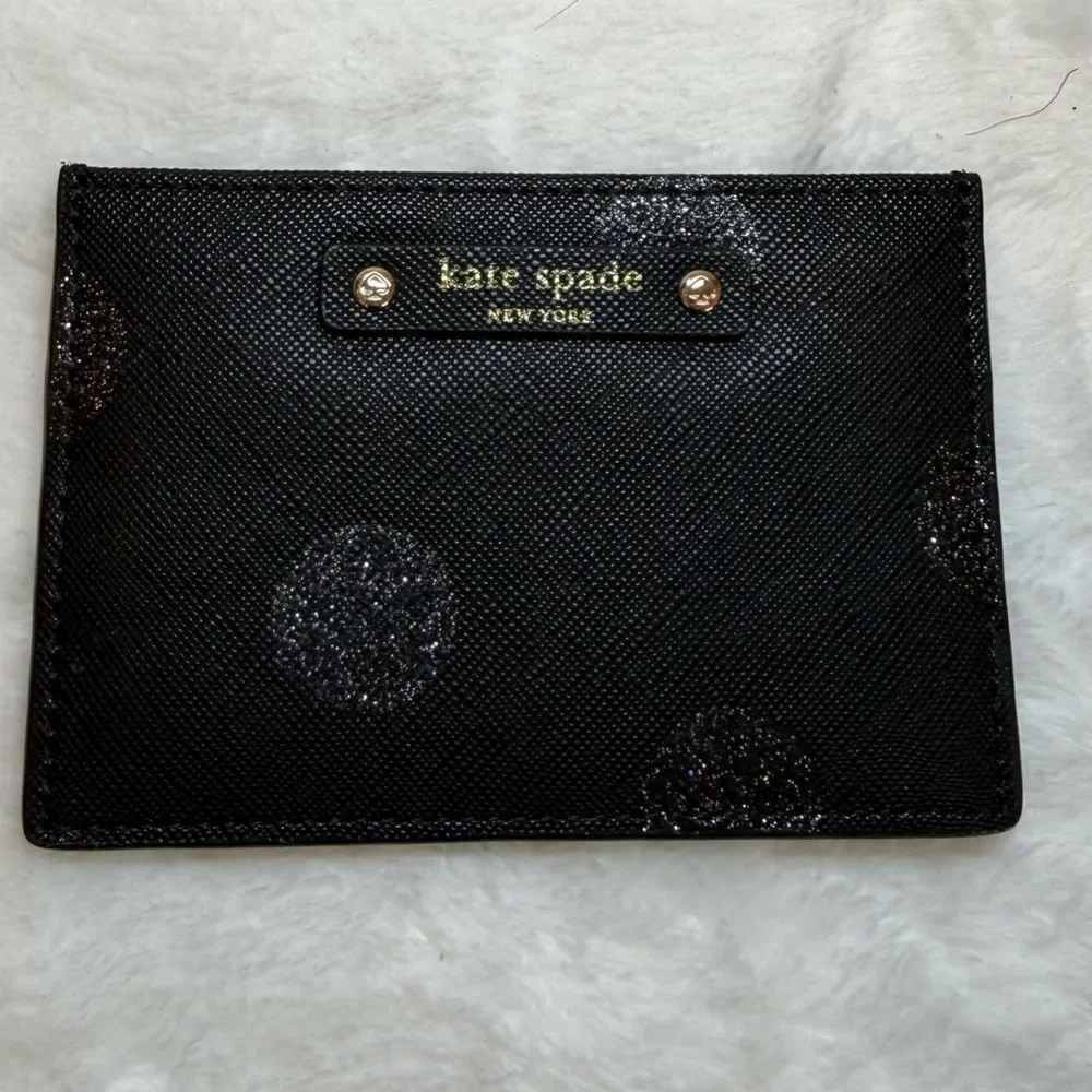 Kate Spade Card Case with Glitter Bursts